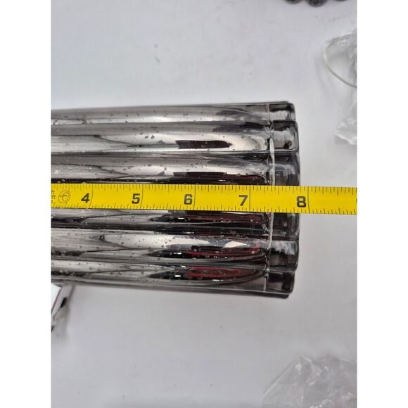 Illuminated Mercury Glass Hurricanes by Valerie 8' set of 2 Midnight - Picture 7 of 11